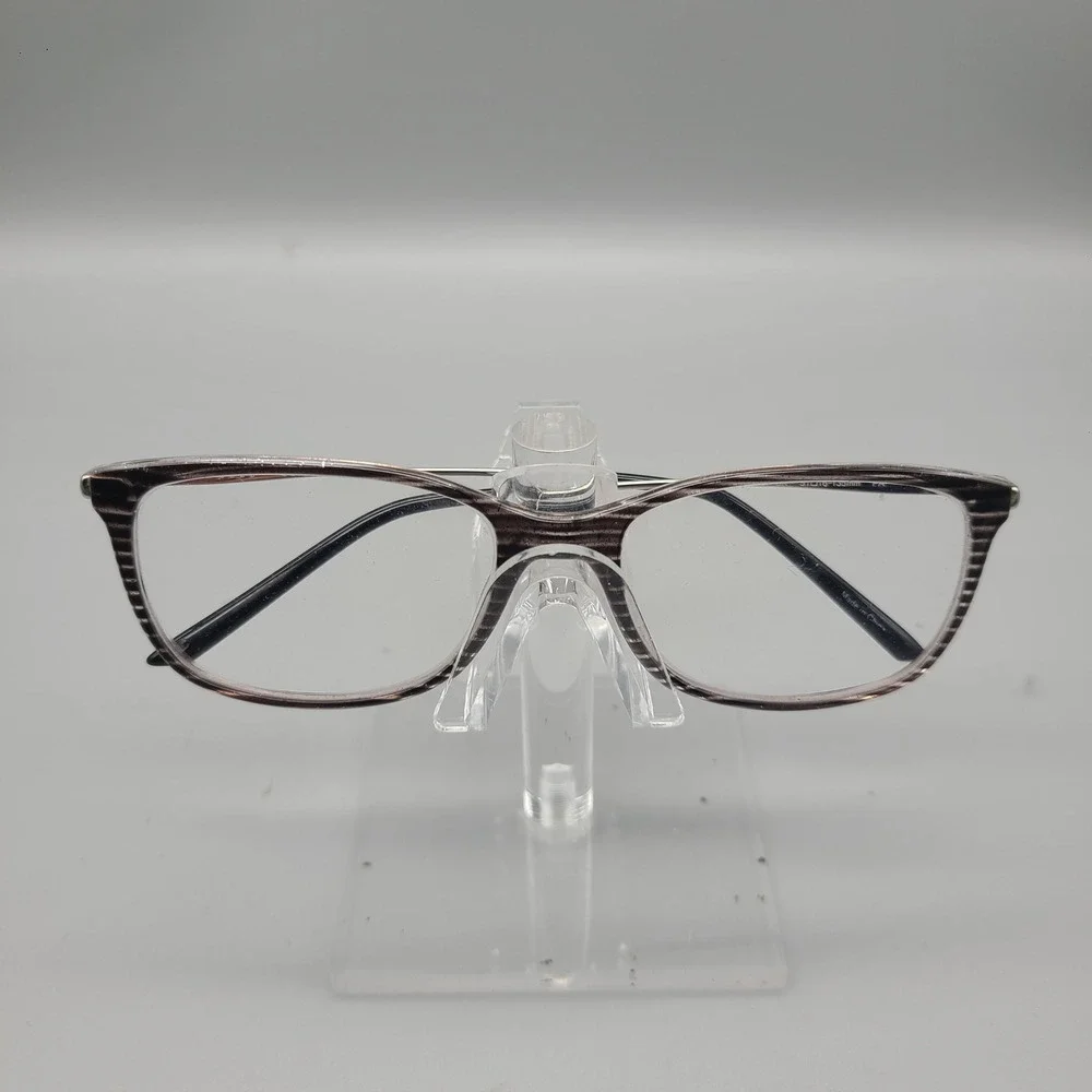 Elle EL13455 Eyeglasses Grey Black Striped Rectangular Frames 51-16-135 BK